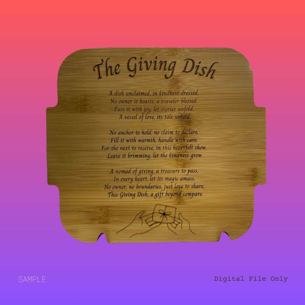 New Version! - DIGITAL Giving Dish FILE - SVG for engraving - Glowforge tested