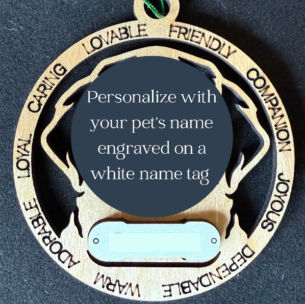Personalized Wooden Dog Ornament – OVER 150 Breeds ❤️