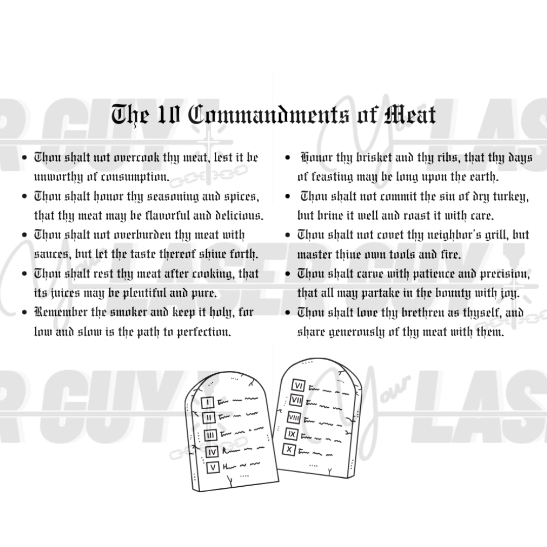 10 Commandments of Meat – Engraving Design (SVG Download)